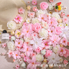 混色系仿真花diy材料包假花簪花花环汉服配饰花头婚庆用花高级感