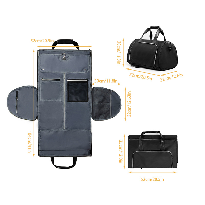 Travel Suit Garment Wear-resistant Foldable Storage Hanging Clothes Bag Crossbody Convertible_voghion.com