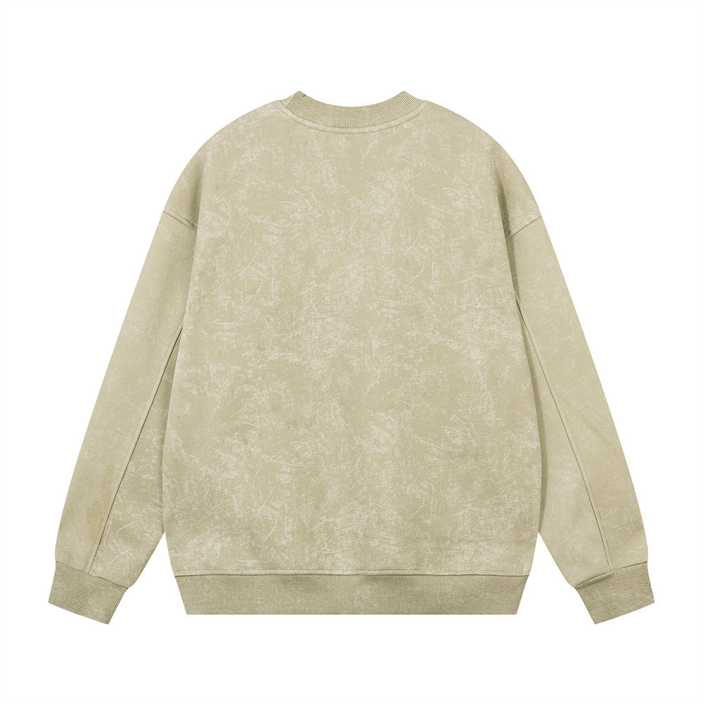 Sweat-shirt à col rond brodé de lettres américaines, style streetwear, pour homme, pull tendance à manches longues et coupe décontractée._voghion.com