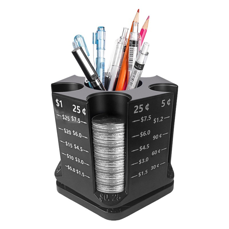 Descompresión de La Moneda papelería almacenamiento dos en uno hucha giratoria caja de almacenamiento Cubo de pared caja de almacenamiento hucha creación