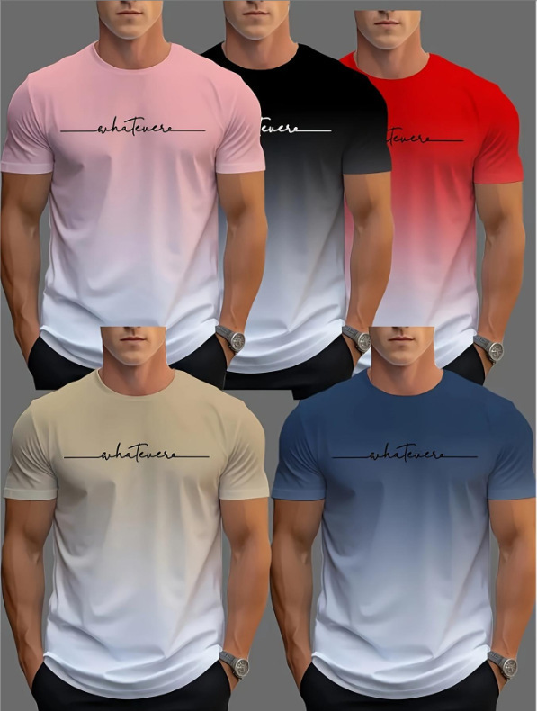 クロスボーダーAmazonメンズ新作トップスラウンドネック半袖サマーTシャツカジュアル通気性速乾トップス|undefined