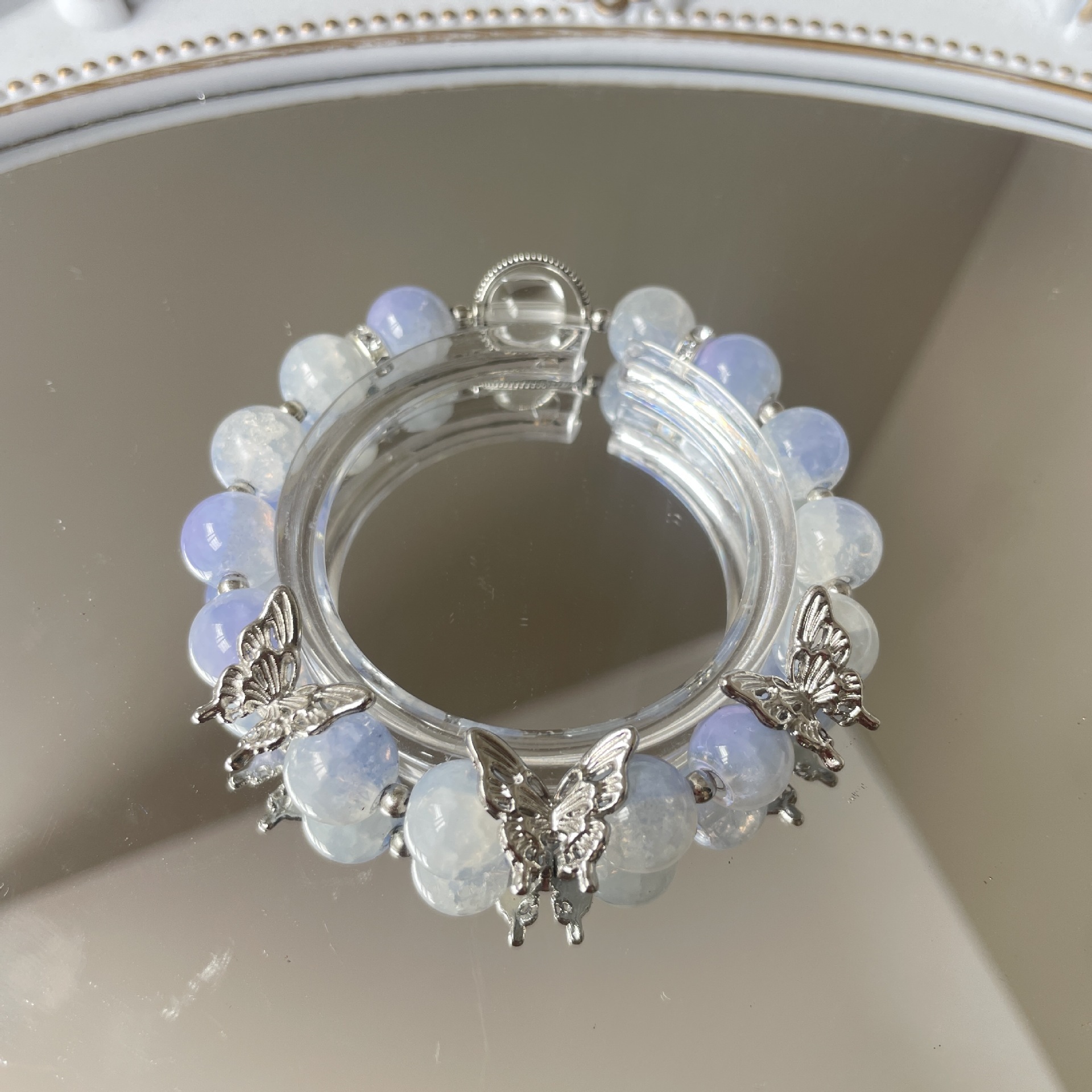 S043-Pulsera mariposa morada hielo fresco#tamaño 587