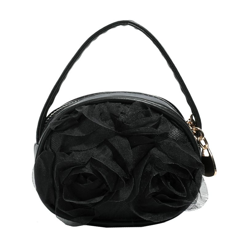 Dolce flor de encaje tridimensional bolso de niña mini lindo bebé pequeño paquete redondo coreano nuevo bolso para niños