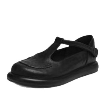 2026 verano francés zapatos de sola gruesa para mujeres viajeros simple velcro zapatos de cuero versátiles zapatos de sola plana retro