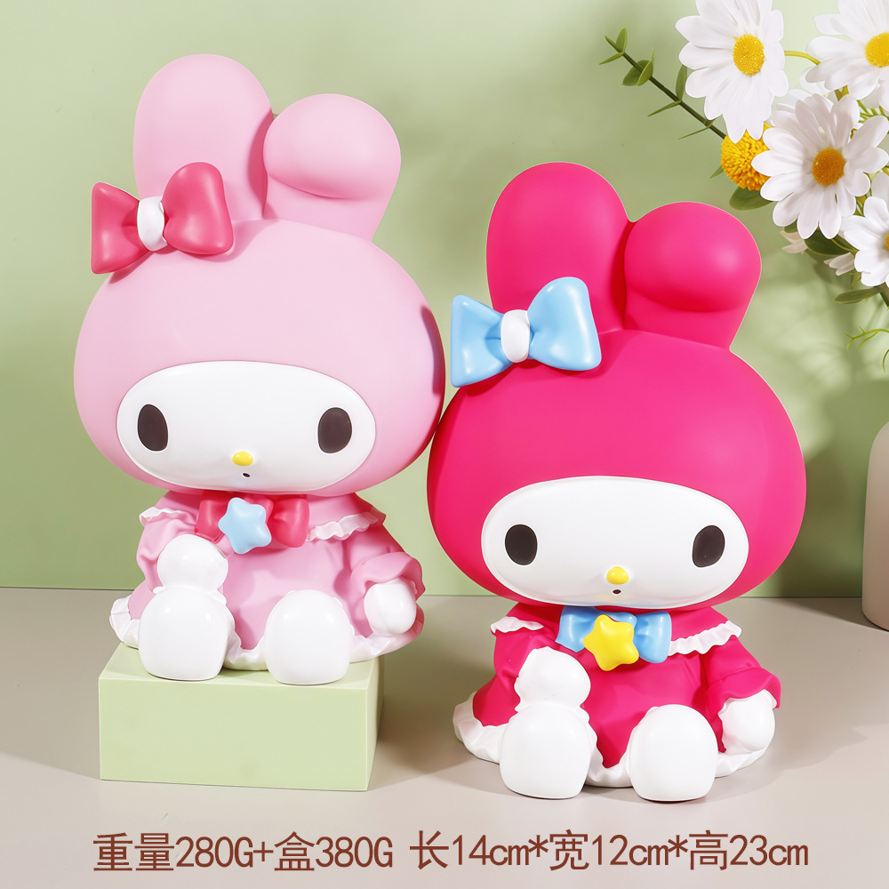 Sanrio Kulomi caja de ahorro para niños puede entrar y salir muñecas de dibujos animados decoración caja de ahorro a prueba de caídas image 8
