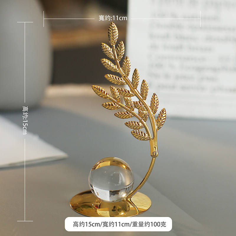 Líneas creativas de metal cristal bola decoración de nicho de alta calidad sala de estar dormitorio oficina decoración de escritorio