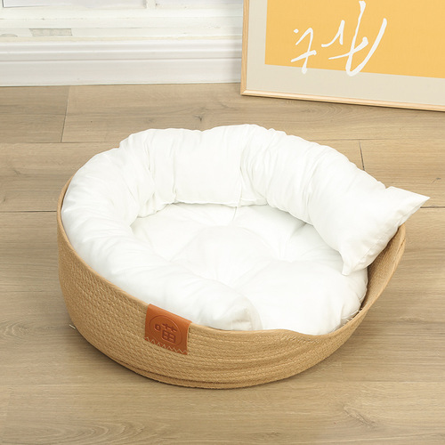 [Factory] Wholesale New Japanese Cat Nest Long Fur Pet Bed Round Pet Bed Cushion Deep Sleep Warm Dog Bed