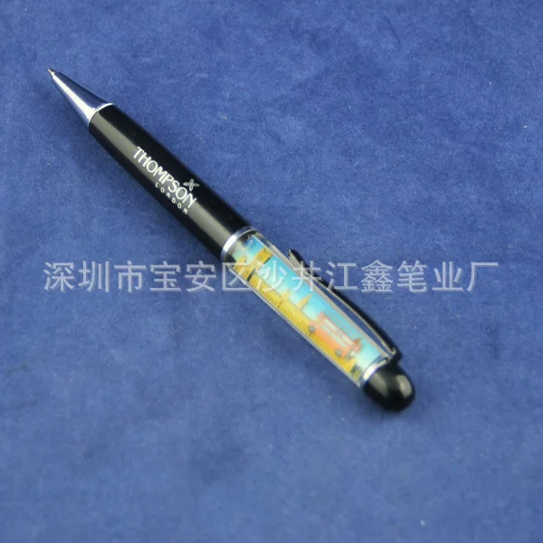 Ball into the oil lamp pen, high-grade floating flash ball pen, ball into the water pen can make cartoon