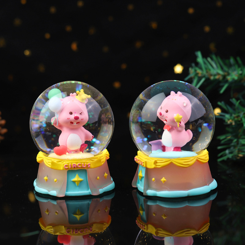 Red de celebridades lindo Ruby circo bola de cristal caja ciega creativa luminosa decoración de oficina en el hogar regalos para niños al por mayor