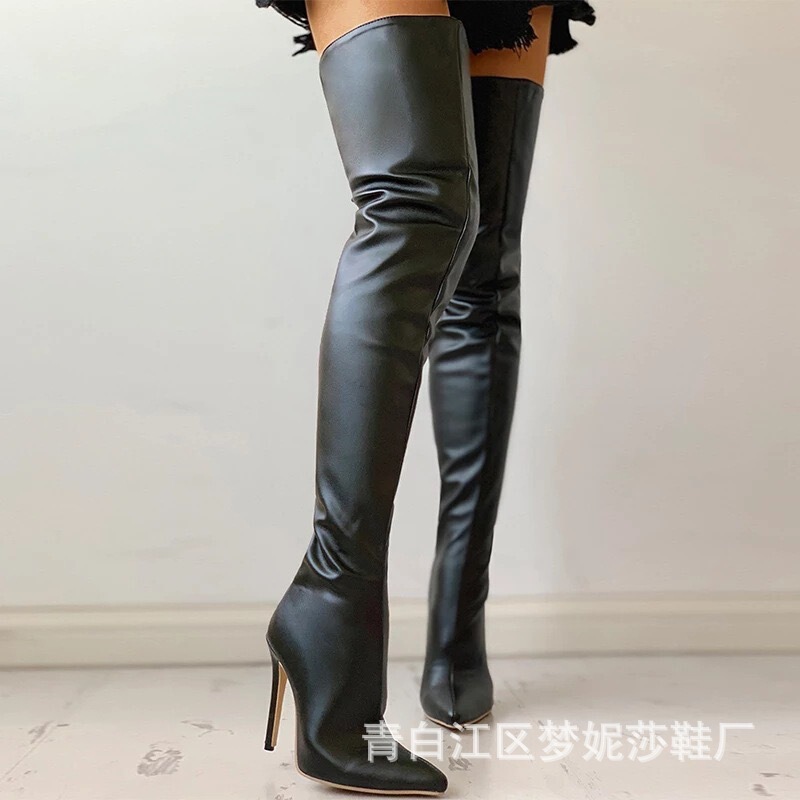 Wish Aliexpress Export New European and American Style Over-The-Knee Large Size High Heels Women's Boots Stiletto Zipper Boots Cross-Border Wish Aliexpress Export New European and American Style Over-The-Knee Large Size High Heels Women's Boots Stiletto Zipper Boots Cross-Border