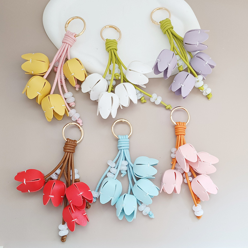 New In-Stock DIY High-Value Tulip Bag Pendant Keychain Phone Chain Accessory