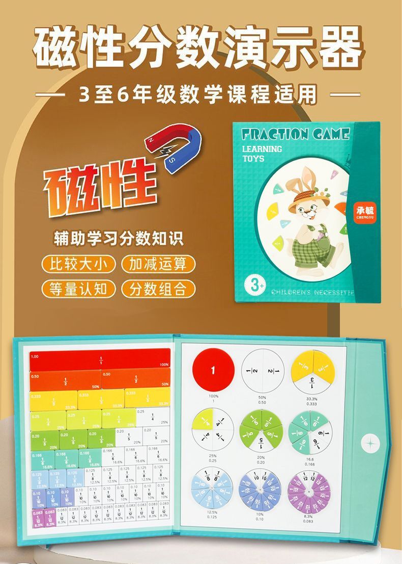 【精装版103件套】磁性分数盘演示器小学运算分数学习盘教具-dy-阿里巴巴