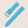 Factory spot direct sales solid silicone strap 18 20 22 24 General flat -meter watch silver buckle rubber strap