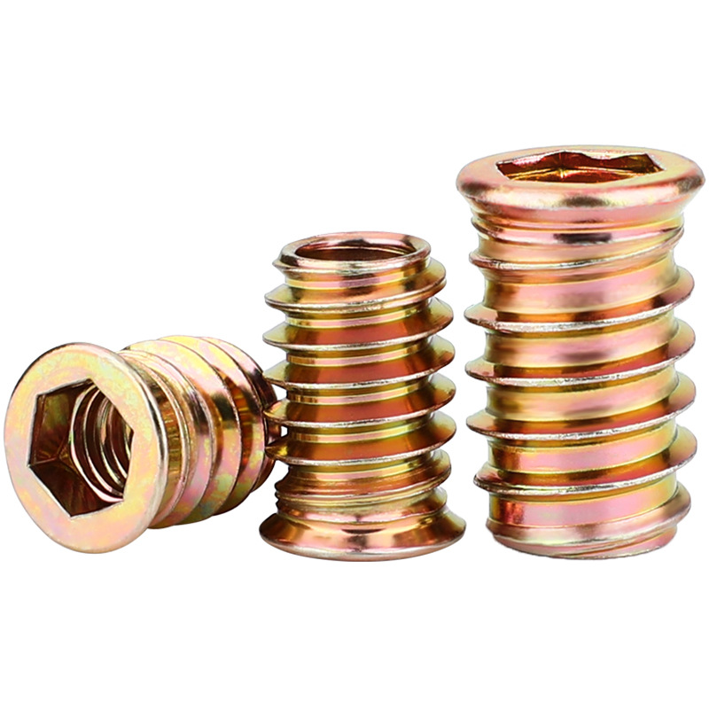 Tuerca de dientes internos y externos de carpintería cabeza hundida tuerca de muebles hexagonal interior pieza incrustada tapa de tornillo trapezoidal mm4m5m6m8m10