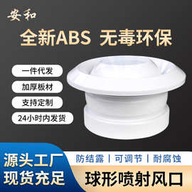ABS塑料球形喷射百叶直流360°旋转远程喷射出风口通风口新风风口