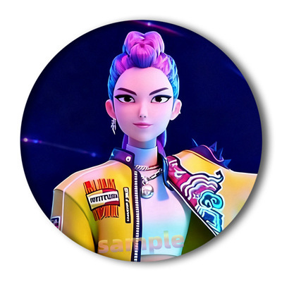 新款Kpop猎魔女团卡通周边吧唧徽章 马口铁胸章挂件|undefined