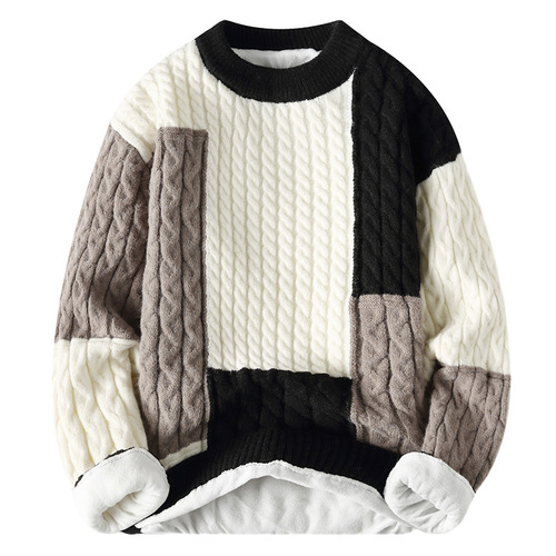 Cross-border best-selling men's half-high collar loose warm knitted sweater, large men's clothing, direct sales from the manufacturer