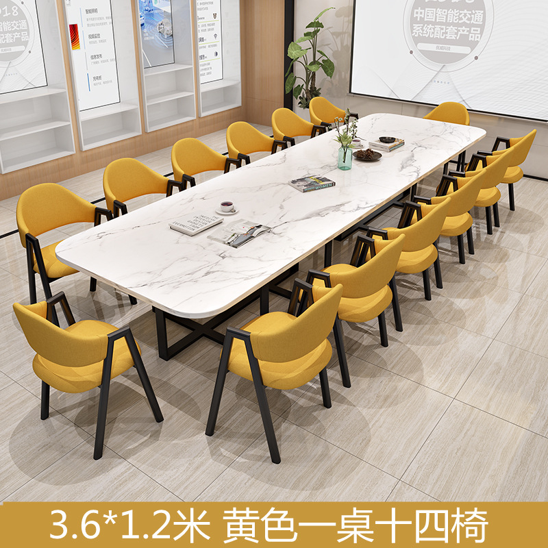 Mesa y silla de reunión moderna simple sala de estar mesa rectangular sala de lectura biblioteca mesa larga