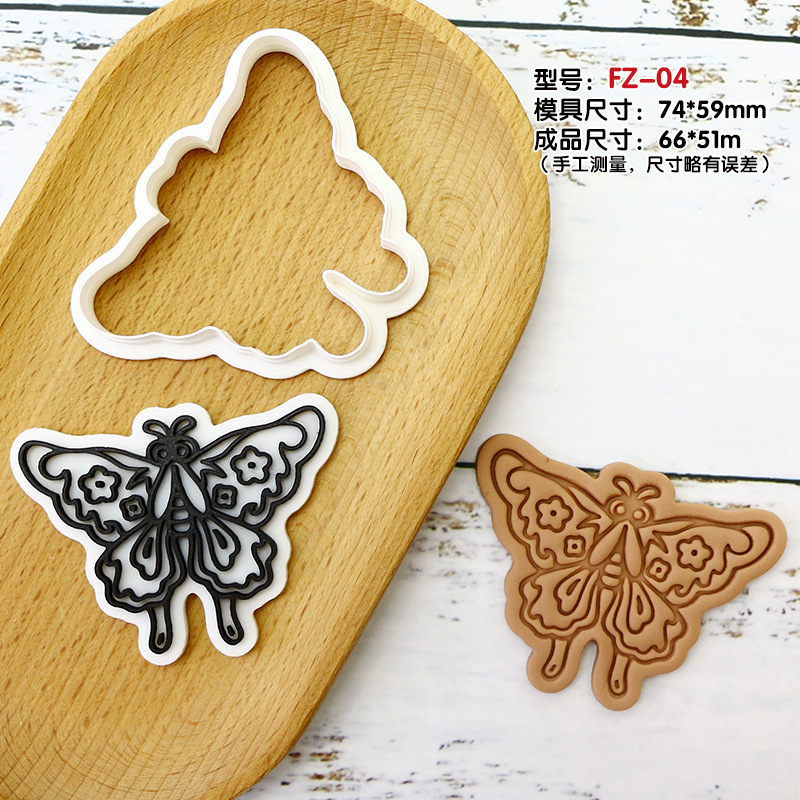 Molde de galletas de pez mariposa para fiesta de horneado DIY molde de flip 3D estereoscopio de prensa molde de corte de galletas de helada