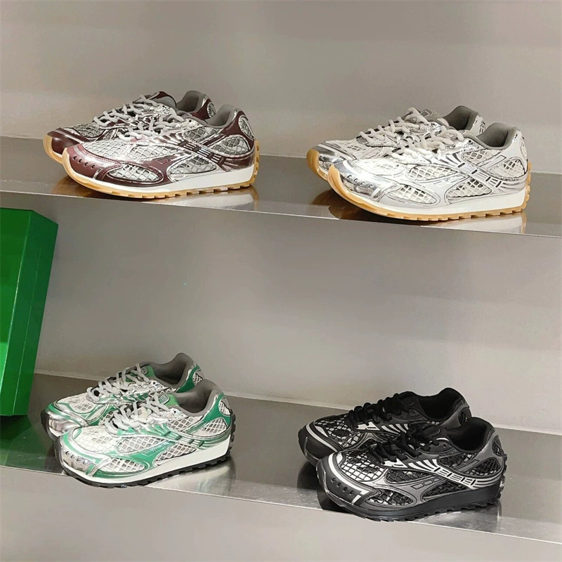 Кроссовки Wang Yibo с одинаковым BV 2024 новые дышащие сетчатые повседневные туфли Zhou Yutong с теми же серебряными daddy-тапочками