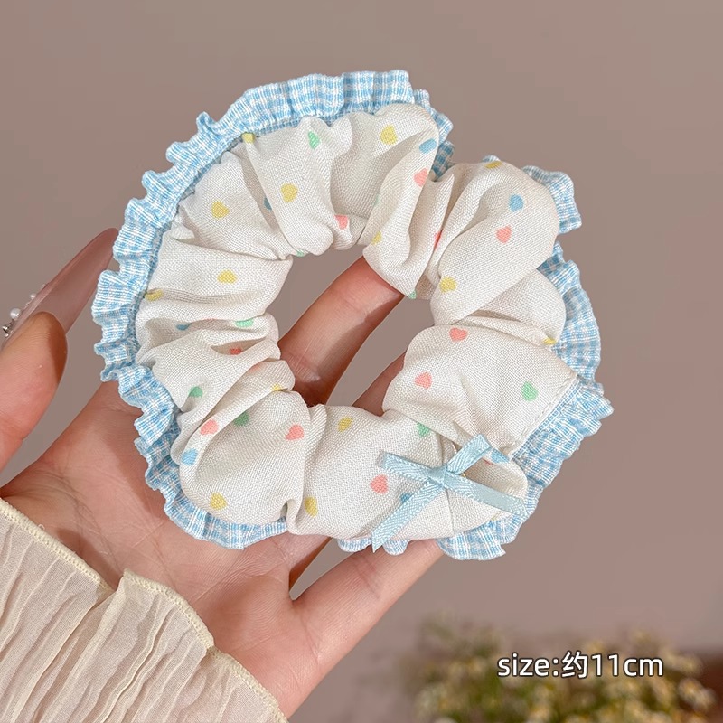 Encaje retro francés, diadema de intestino grueso, mujer 2025, nuevo estilo, cuerda para el cabello, banda de goma, lazo, dulce cuerda para el cabello, accesorios para el cabello