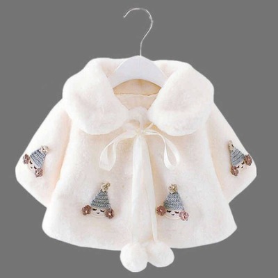 children cloak girl Fur imitation coat Female baby Cape baby Maomao Shawl spring and autumn Adidas Cape