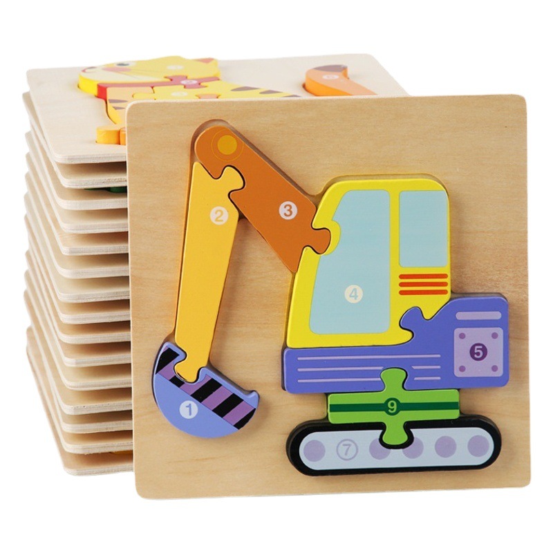 Herramientas de transporte animales madera panel digital rompecabezas entrenamiento pensamiento lógico los niños educativos educación temprana juguetes cognitivos