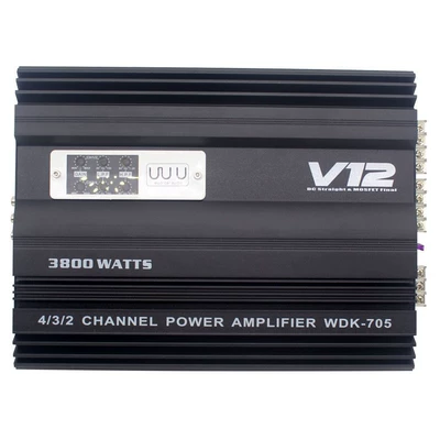 Cross-Border Hot-Selling Wholesale Car Audio V12 705 Four-Way 4-Channel Power Amplifier High-Power Amplifier Can Be Connected to 4 Doors