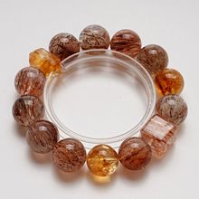 【无戏配角】天然高品黄塔晶水晶手串女款百搭黑金超七手链批发