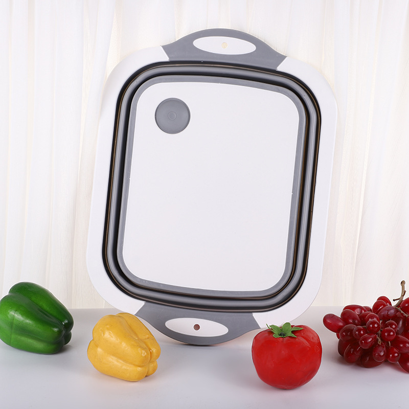 3 - en - 1 multifuncional tablero de verduras plegable tablero de corte de plástico tablero de verduras portátil tablero de corte de verduras lavabo de verduras