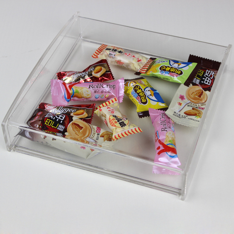 亚克力糖果盘4mm厚透明家用客厅茶几摆件前台展示盒支持定做定制