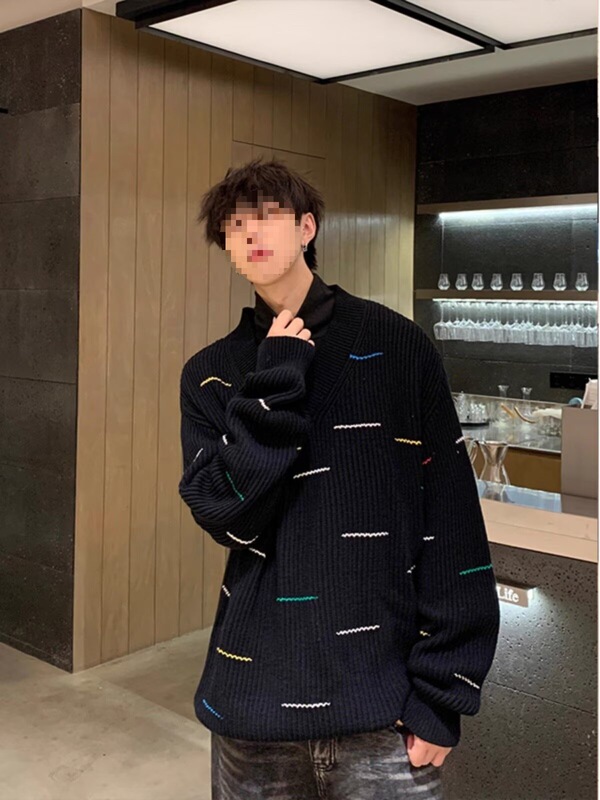 Round Neck Knitwear, Men's Trendy Brand, Handsome Autumn and Winter Bottoming Shirt, New Men's Elegant Slim Top