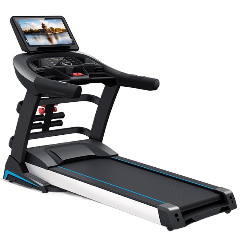 Caminadora eléctrica para interiores para uso doméstico con pantalla grande, WIFI inteligente, absorción de impactos, equipo de fitness plegable, conectividad inteligente