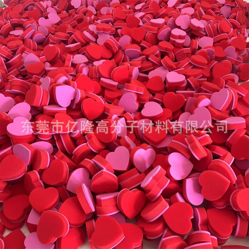 红色心形海绵 汽车镀晶打蜡擦子 EVA复合乳胶海绵 清洁海绵擦工厂