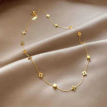 四叶草钛钢项链女款轻奢小众高级感四芒星锁骨链2024新款爆款颈链