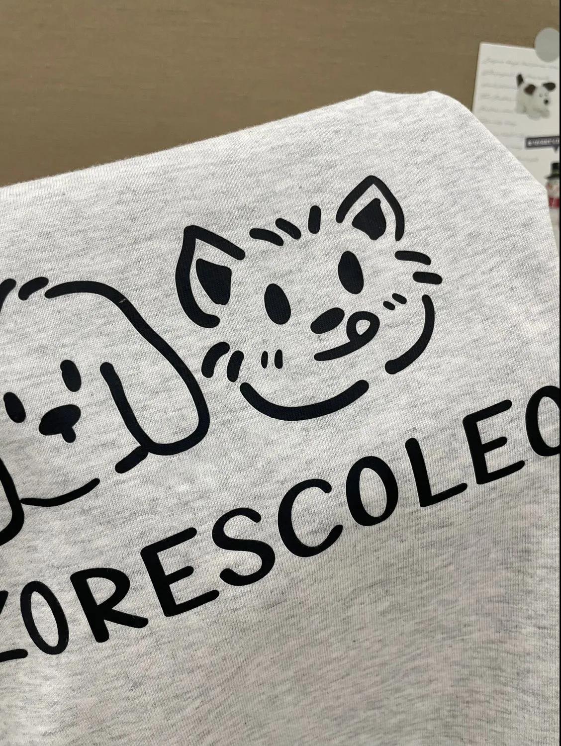 100% 純綿半袖tシャツ女性2024新個性かわいいプリントoversizeゆるい怠惰な学院風