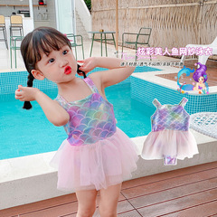 Girls swimsuit 1-6 years old children's clothing summer baby girl internet celebrity one-piece swimsuit mermaid rainbow swimsuit CY169