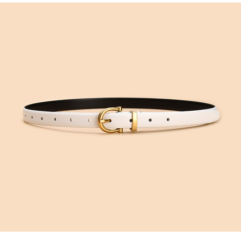 Women's Jeans Decorative Leather Summer Simple Black Pin Buckle Thin Belt display picture 4