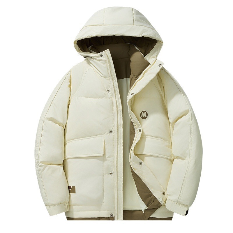 Nueva chaqueta de plumón para hombre otoño y invierno 2024 moda de abrigo de lana más terciopelo grueso abrigo abrigo de abrigo casual