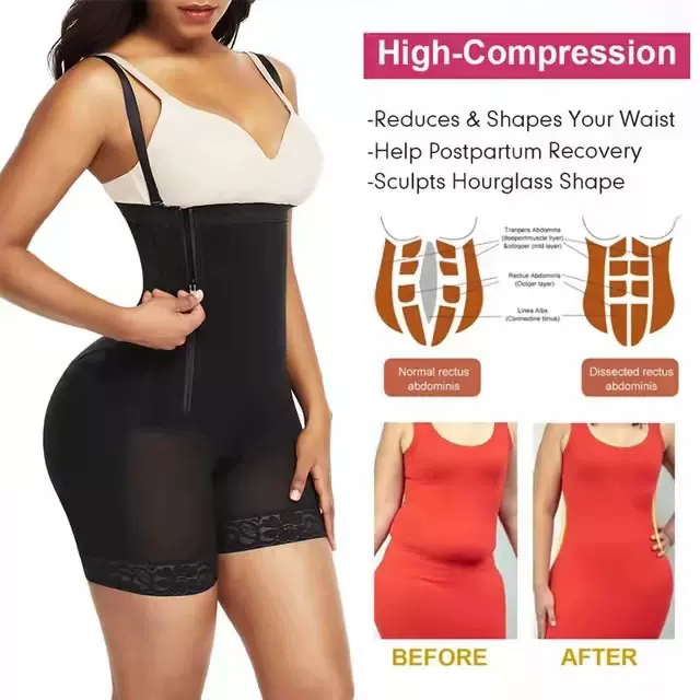 批发跨境连体塑身衣欧美收腹提臀裤合胯美体body suit 侧拉链束身
