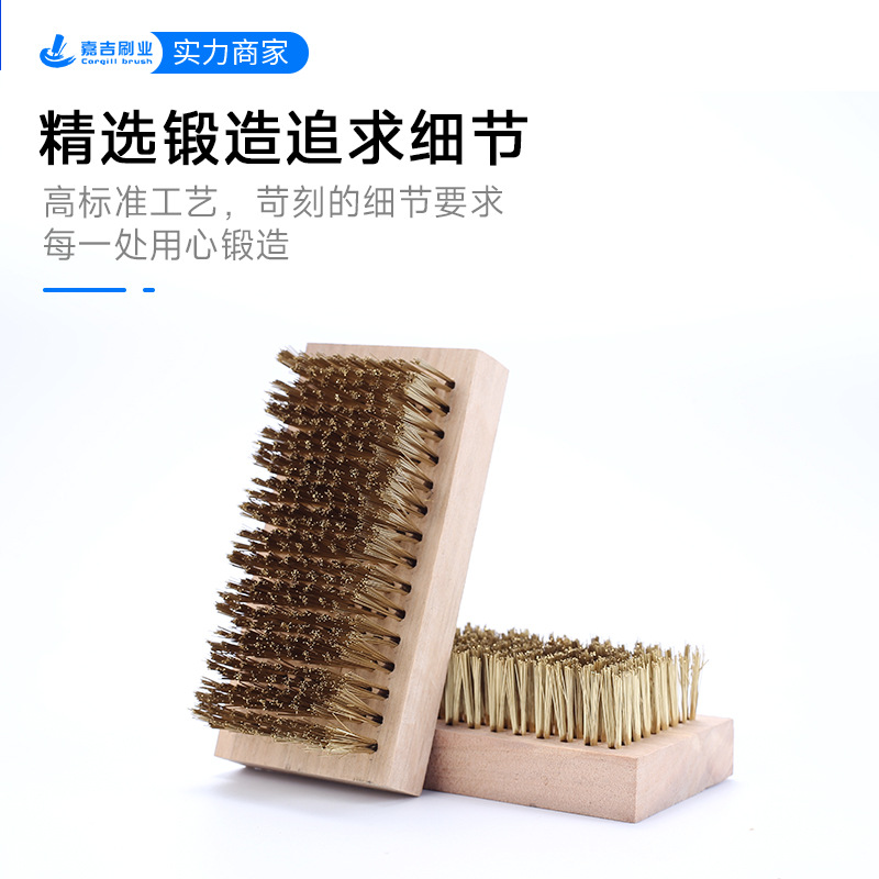 Fábrica al por mayor cepillo de alambre de cobre cuadrado mecanismo de cepillo de alambre de cobre 105*48 diámetro de alambre 0,2 derusting cepillo de alambre de cobre