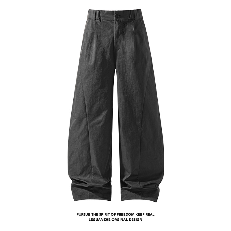 Lässige Herrenhose im amerikanischen Stil mit schrägem Schnitt, neue Frühjahrskollektion 2026, trendige, gerade geschnittene Hose mit weitem Bein._voghion.com