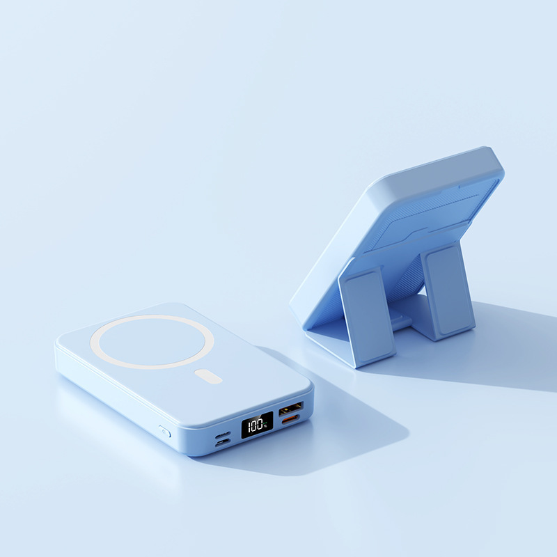 TFTスクリーン、MagSafe対応、15W磁気ワイヤレス充電パワーバンクスタンド、10000mAh、ケーブル内蔵、ギフト|undefined