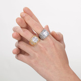 (Трансграничная торговля), кольцо из нержавеющей стали, инкрустация камня с цирконом, европейский стиль