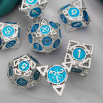 金属空心骰子多面DND龙与地下城色子套装TRPG克苏鲁D20跑铜制