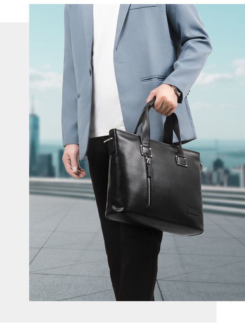 Genuine Leather Men's Laptop Bag - Image 2