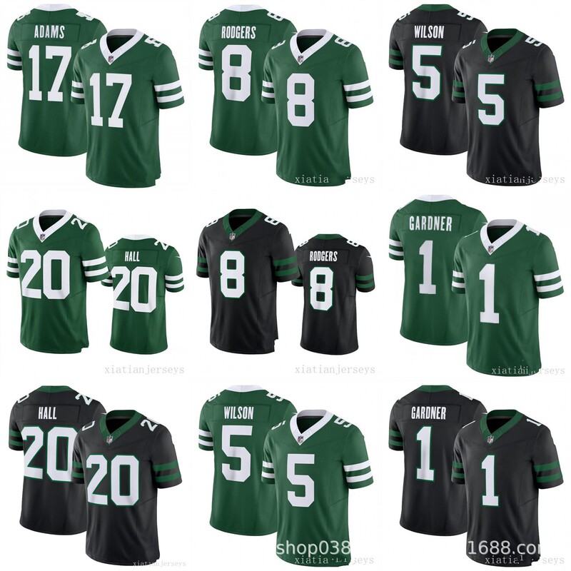 Cross-Border Export Wholesale Jet Team 25 New Legendary Third Generation Football Uniforms Embroidered American Football Uniforms