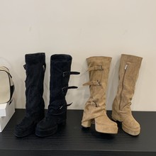 801-6~12CM超高跟~不过膝长靴女靴子2025年秋冬季新款高筒骑士靴