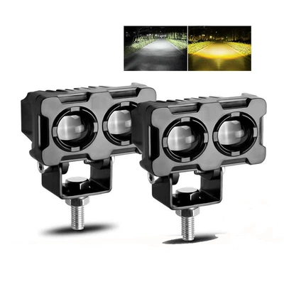 Led Car Light Dual-Color High – Motorcycle headlights, headlights - both-eyes-are-set-yellow-and-white-light-is-always-on