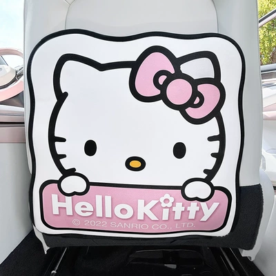 Car anti-kick pad universal rear seat back anti-dirty protective pad children's car rear seat protective pad anti-wear pad (Chair back anti-kick pad) - kt-grapefruit-powder
